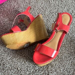 Aldo Women's Bold Red Wedge Sandals